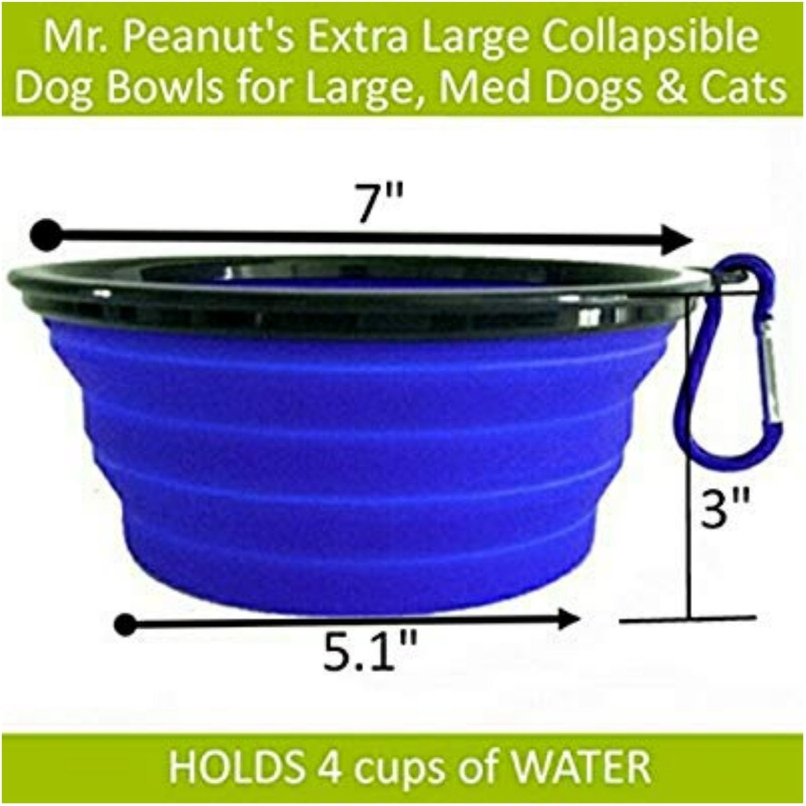 2 Pack XL 34oz Collapsible Travel Bowls for Larger Pets