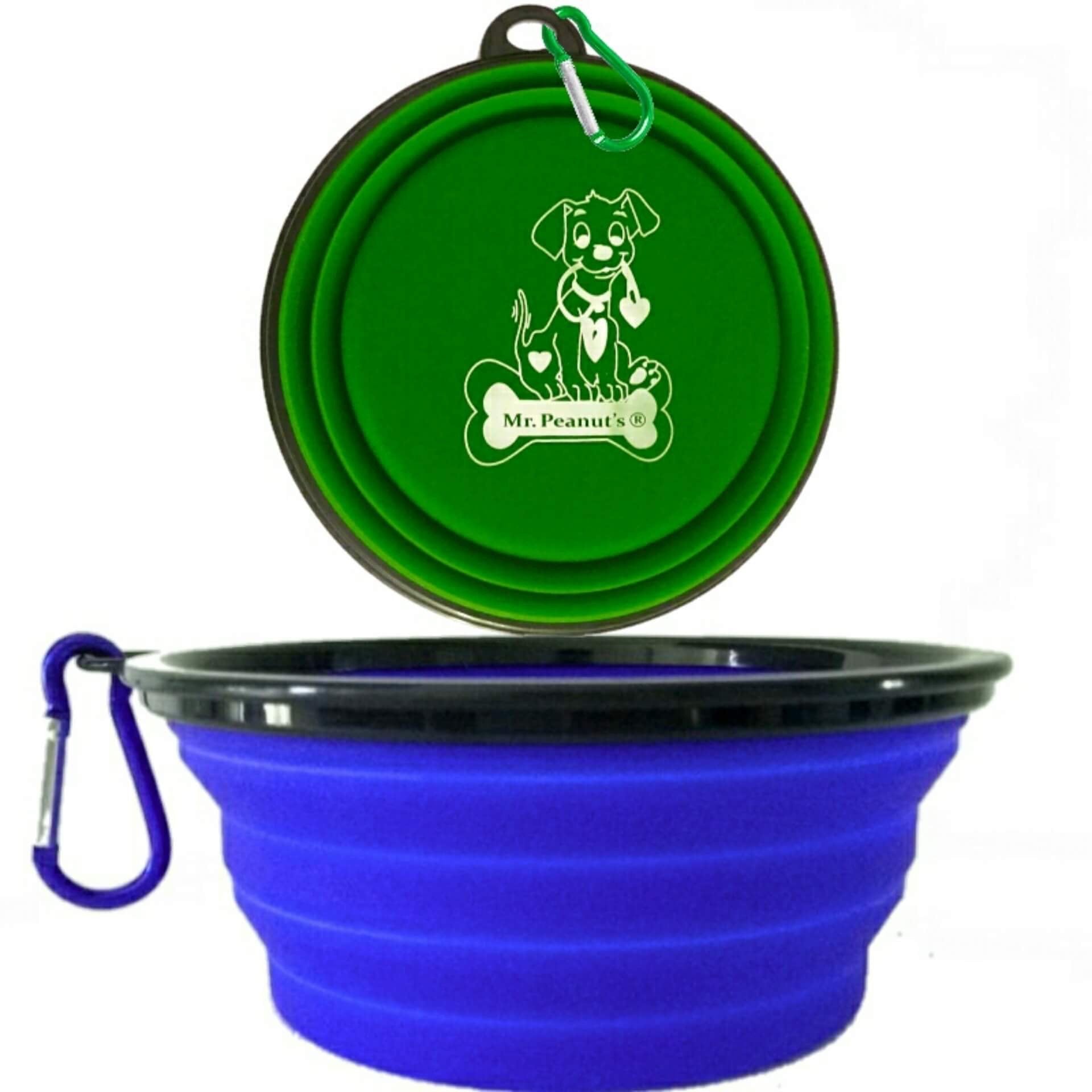 2 Pack XL 34oz Collapsible Travel Bowls for Larger Pets